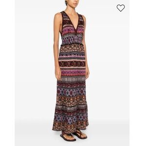 Cecilia Prado Celia geometric pattern v-neck maxi dress, size S
